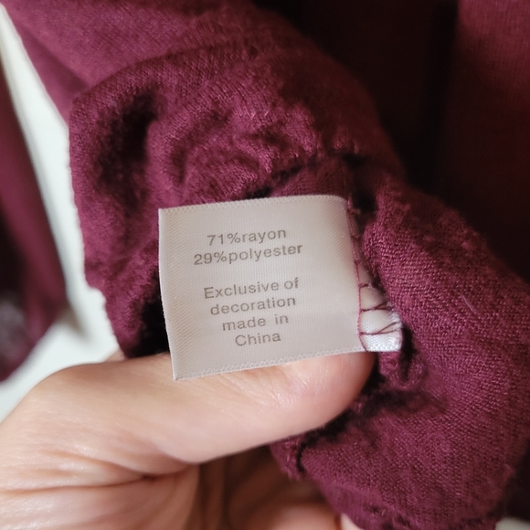 Lane Bryant | Long-Sleeved Burgundy Top - Picture 3 of 8